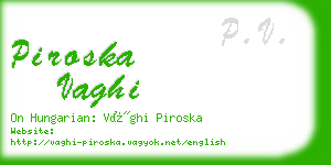 piroska vaghi business card